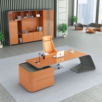 Ensemble de bureau de direction moderne et luxueux, table de bureau de PDG avec chaises, design de mobilier de bureau de patron, mobilier de direction