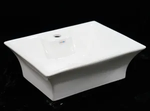 Basso prezzo all'ingrosso bagno bianco sanitari 6L quadrato Art lavabo a mano
