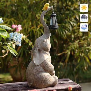 Lanterna a Forma <span class=keywords><strong>di</strong></span> Elefante in Resina Fatta a Mano, Luce Decorativa Solare per Esterni, Impermeabile per Cortile, Vialetto e Giardino - Product Image 6