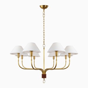 Brass and fabric shade decorative pendant <b>light</b>—suitable for studies, living rooms, villas, bedrooms, and <b>dining</b> rooms. - Product Image 5