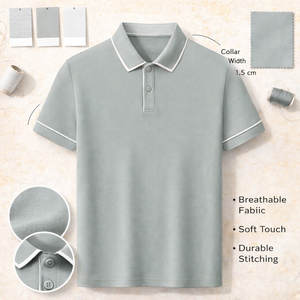 Chemises polo décontractées pour hommes à manches courtes, respirantes, douces au toucher, coutures durables, avec logo brodé - Product Image 1