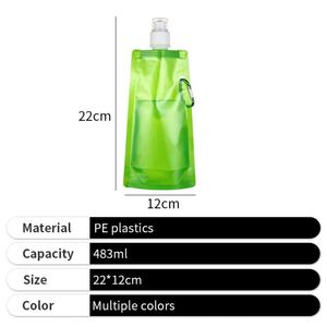 Bouteille d'eau pliable en PE sans rinçage, écologique et réutilisable pour l'extérieur - Product Image 5
