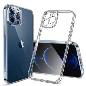 Capa de silicone transparente para celular 14 pro max, para Samsung S23 S24 Ultra iPhone 15 Pro Max 14 13 12 11 Pro Mini capa de silicone macio