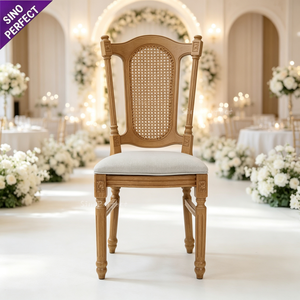 Chaise de banquet empilable en résine plastique imitation rotin, personnalisée en usine, pour mariage, événement, hôtel - Product Image 2