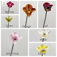 Bunga Anggrek Paphiopedilum Tiruan Gaya Retro dari PU, Sentuhan Asli, untuk Dekorasi Hotel, Rumah, Vas, Pernikahan, Warna Pink