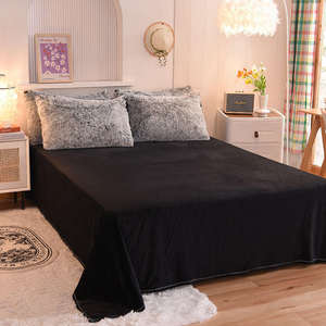 ชุดเครื่องนอนผ้ากำมะหยี่ขนนุ่มฟู อุ่นสบายสำหรับเด็กผู้หญิง 4 ชิ้น ชุดผ้าปูที่นอนผ้าฟลานเนลพร้อมปลอกผ้านวม - Product Image 5