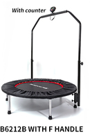 Trampoline personnalisé avec options de compteur et de poignée, revêtement en PVC durable, rebondisseur de fitness d'intérieur
