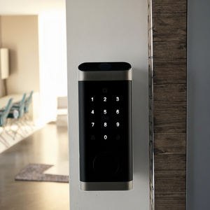 Serrure de porte intelligente Tuya Wi-Fi américaine, nouvelle conception, étanche, pour hôtel, avec bouton, interphone vidéo et accès par carte-clé, pour portes cylindriques en bois - Product Image 3