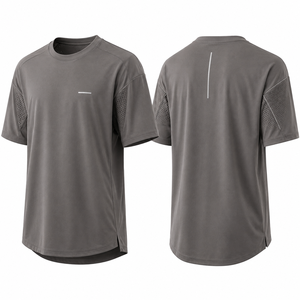 Camiseta Deportiva para Hombre, <span class=keywords><strong>Oversize</strong></span>, de Secado Rápido, Transpirable, con Paneles de Malla, Hombros Caídos, Manga Corta, para Entrenamiento y Fitness - Product Image 2