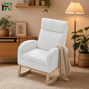 <span class=keywords><strong>Fauteuil</strong></span> à <span class=keywords><strong>bascule</strong></span> en tissu Teddy avec base en bois pour salon, chambre d'enfant, chambre à coucher, vente en gros directe d'usine - Product Image 1