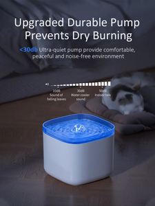 3L Eco-Friendly Plastic Charge USB Electric Mute Square Multi-Color <b>Cat</b> Drinking Dispenser Wireless Smart Automatic Indoor Pet - Product Image 5