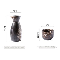 ESTICK Compacte Keramische Sake Decanter Set Japans Minimalistisch Design Lichtgewicht 50g per stuk Klein Familie Binnen Wijnproeverij
