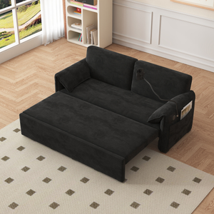 Divano letto matrimoniale multifunzionale in velluto da 63 pollici grande Design pieghevole interruttore a tre modalità per soggiorno sdraiato