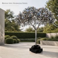 Sculpture en acier inoxydable sur mesure de grande taille pour l'extérieur, artisanat métallique, pour la décoration de centre commercial