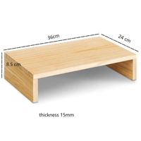 Support de Moniteur en Bois de Bambou Ingénierisé, Rehausseur d'Ordinateur, Étagère de Rangement, Support Vertical pour Ordinateur Portable, Design Art Déco