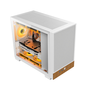 Ruix Ma Trận Micro-atx/ITX Chơi Game Bằng Gỗ Trường Hợp Máy Tính Màu Trắng Trọng Lượng Nhẹ Giữa Tháp Với USB3.0 * 2 Cổng Bảng <span class=keywords><strong>PC</strong></span> Tủ - Product Image 2
