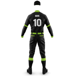 Men Sublimated Baseball Uniform Short Sleeve Jersey <b>Pants</b> Set Custom Number Practice Game Wear Black Green Breathable Quick Dry - Product Image 4