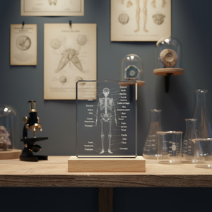 Cubo de Cristal con Grabado Láser 3D, Modelo Anatómico de Esqueleto Humano, Regalo Médico <span class=keywords><strong>para</strong></span> <span class=keywords><strong>Doctores</strong></span>, Herramienta de Enseñanza de Ciencias - Product Image 1