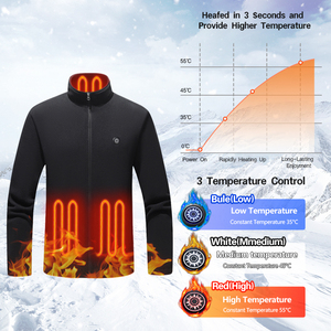 Veste chauffante d'hiver à batterie rechargeable pour femmes polaire veste chauffante électrique USB personnalisée pour hommes - Product Image 2