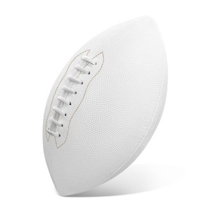 Fútbol de cuero PU con logotipo personalizado profesional todo blanco rugby tamaño 3 6 9 fútbol americano - Product Image 2