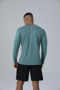 Camiseta de manga larga de alta elasticidad para hombre-Tops deportivos transpirables y absorbentes - Product Image 2