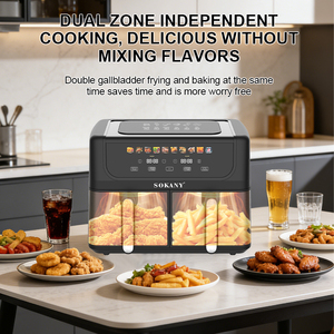 <span class=keywords><strong>Freidora</strong></span> <span class=keywords><strong>de</strong></span> Aire Digital Eléctrica <span class=keywords><strong>de</strong></span> Acero Inoxidable Sokany, Moderna, con Pantalla LCD Cuadrada, para Uso Comercial, Hotelero y Doméstico, con Dos Cestas, <span class=keywords><strong>Precio</strong></span> Bajo - Product Image 2