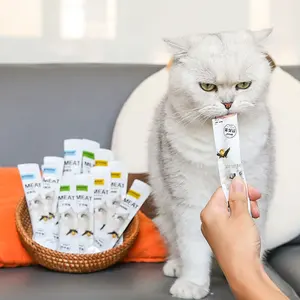 Plantenleverancier 15G Oem Odm Natuurlijke Tonijn Groothandel Kattenstrips Snacks Behandelt Nat Voedsel Voor Huisdieren