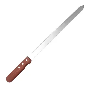 14 Zoll Edelstahl Brot klinge Lachs Schinken messer mit Holzgriff langes Messer