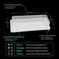 Plateau rectangulaire en plastique transparent de qualité alimentaire PET pour gâteau Golden Prime, tranches de gâteau au chocolat – Fournisseur d'usine