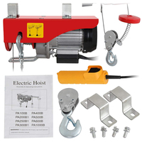 Mini treuil électrique portable à câble métallique 100 kg 300 kg Télécommande Treuil électrique de chantier Chaîne de levage 1 tonne 3 m 1,5 kW