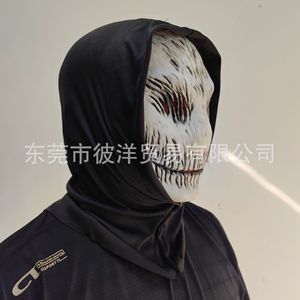 Máscara de látex de terror de Halloween con capucha negra para disfraz de cosplay para fiestas - Product Image 3