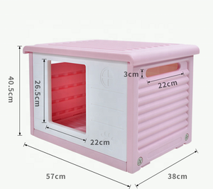Pet Dog House in plastica Pet House impermeabile ventilato rifugio per <span class=keywords><strong>cuccioli</strong></span> per uso interno esterno con tetto - Product Image 2