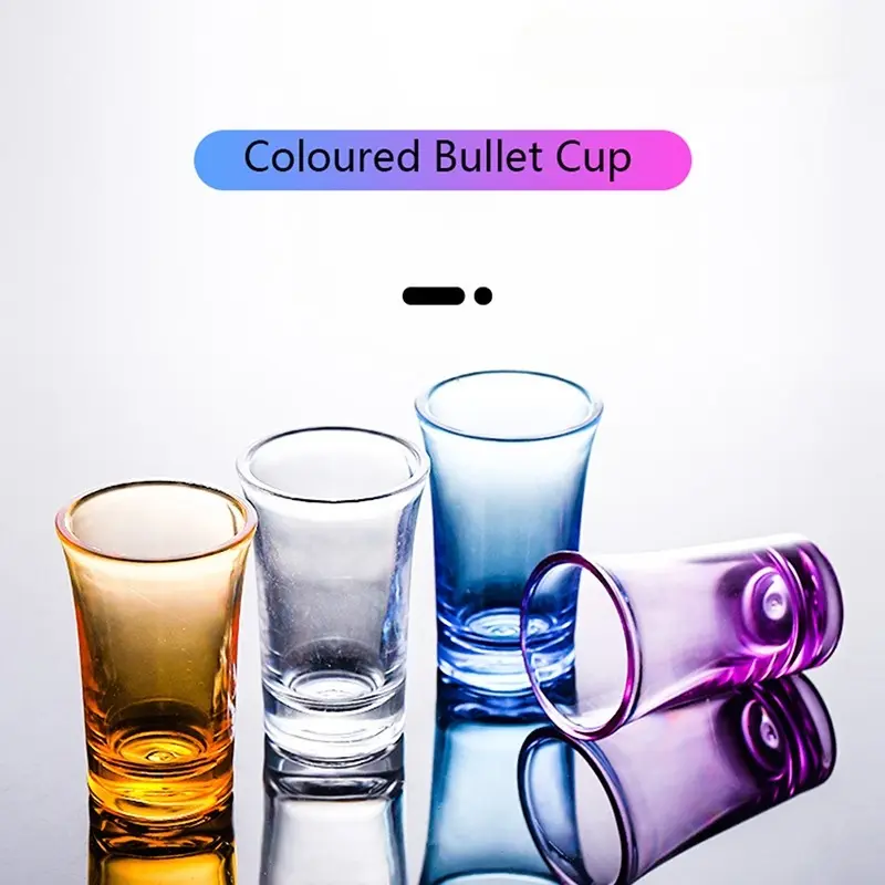 0.5-1 OZ tazza con fondo a proiettile spesso sublimazione del vino mini bicchiere in miniatura acrilico Logo personalizzato bicchiere da shot matrimonio unico