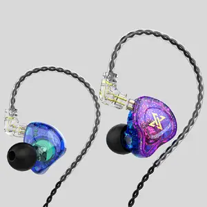 QKZ AK6 MAX gold plated 2 pin replaceable cable black transparent blue purple glitter earphone in-ear moving coil headphones