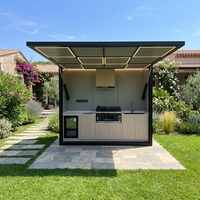Cuisine extérieure moderne en acier inoxydable 304 de luxe, îlot BBQ modulaire, évier intégré, ignifuge, professionnelle, résistante aux intempéries