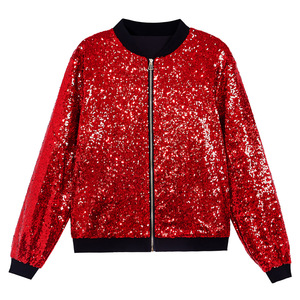 Nueva chaqueta de <span class=keywords><strong>lentejuelas</strong></span> pequeña de Hip Hop para hombres europeos americanos para Conciertos de Primavera disfraz de Halloween uniforme de béisbol transfronterizo - Product Image 1