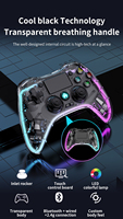 Manette de jeu sans fil pour PS4 Android PC TV Transparent Crystal Game Controller for Mobile Phone Vibration Game Controller