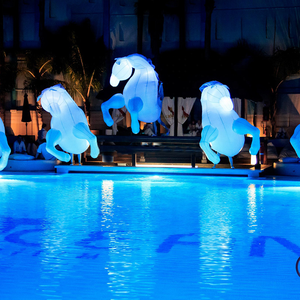 Cavallo da passeggio gonfiabile bianco all'aperto/decorazione gonfiabile della parata del Costume animale del cavallo per la pubblicità - Product Image 3