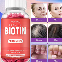 Ausreson Marque privée Croissance des cheveux Vegan 60 Gummies Complément vitaminique Collage de biotine Gommes à la kératine