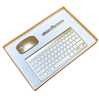 Ensemble clavier et souris sans fil pour bureau, batterie externe, acier inoxydable, personnalisable, marque AGI, coffret cadeau, Journée des enseignants, remise des diplômes