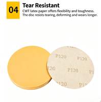 Disques abrasifs Fortunebrasive 5" 125mm 120 grains, papier abrasif anti-colmatage à crochets et boucles pour le polissage du métal et du bois (lot de 100)