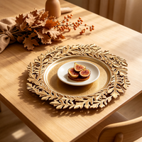 Assiette de Présentation Creuse Dorée de Luxe pour Mariage, Décoration de Table, en Plastique PP Durable, Réutilisable, Faite à la Main, Vaisselle de Banquet Élégante