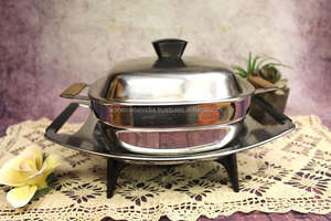 Réchaud élégant en acier inoxydable poli miroir avec finition argentée parfait pour le service des aliments à l'hôtel et au restaurant - Product Image 2