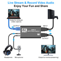 Tarjeta de Captura de Audio y Video HDTV USB3.0 4K de Alta Definición para Transmisión en Vivo y Grabación
