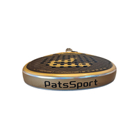 Raquette de Padel Or en Fibre de Carbone 12K, Prête à Expédier, 38mm, Tête en Diamant avec Finition Sable 3D, pour Professionnels