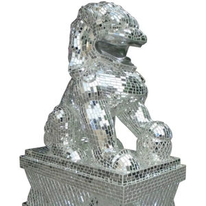Personnalisé Grand <span class=keywords><strong>Miroir</strong></span> <span class=keywords><strong>Feng</strong></span> <span class=keywords><strong>Shui</strong></span> Résine Art Maison Hôtel Jardin <span class=keywords><strong>Entrée</strong></span> Décor Mosaïque Chinois Gardien Lion Sculpture - Product Image 1