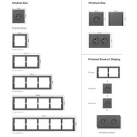 Module de prise murale modulaire BENDI EU Schuko 16A 250V encastrable IP22 ignifuge PC Noir/Blanc/Doré en option pour la maison et l'hôpital
