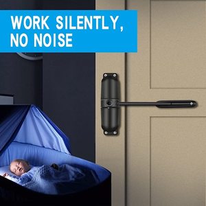 Chiudiporta Automatico di Sicurezza a Molla Facile da Installare per Convertire Porte a Battente in Autochiudenti Colore Bianco/Nero - Product Image 3