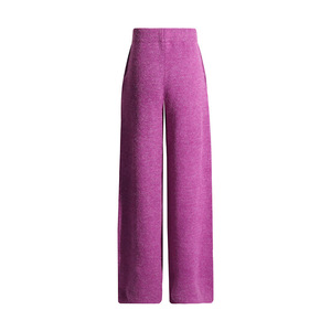Pantalones de punto para mujer al por mayor, de primavera, ecológicos, rectos, transpirables, informales, de cintura alta, con frente plano, cómodos y con cintura elástica. - Product Image 4