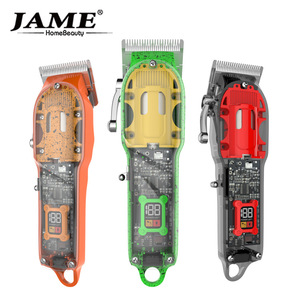 Cortadora de pelo Yoshimi JM-200A, recortadora eléctrica recargable de color rojo transparente con peines y cable USB para uso en el hogar y en el salón - Product Image 5